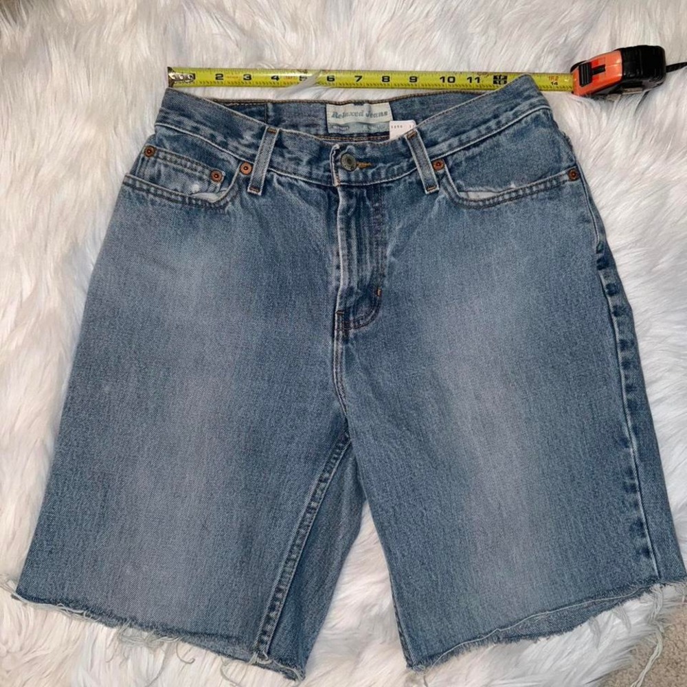 Old Navy Cutoff Denim Shorts. Relaxed cut size 6. Approximately 8" inseam.'